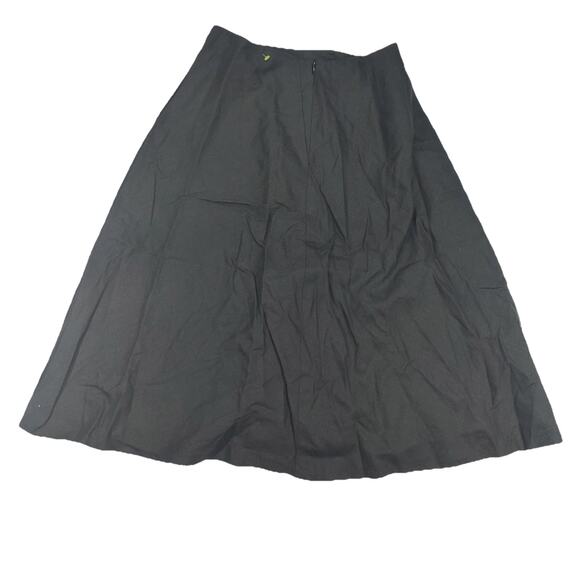 Talbots Dresses & Skirts - Talbots Petites Women’s Black ALine Midi Skirt Size 6P Linen Blend Made In Italy